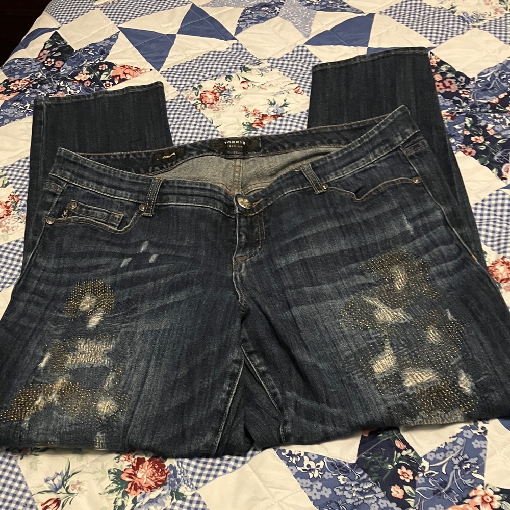 Torrid Premium Boyfriend Jeans with Destruction - Picture 2 of 8